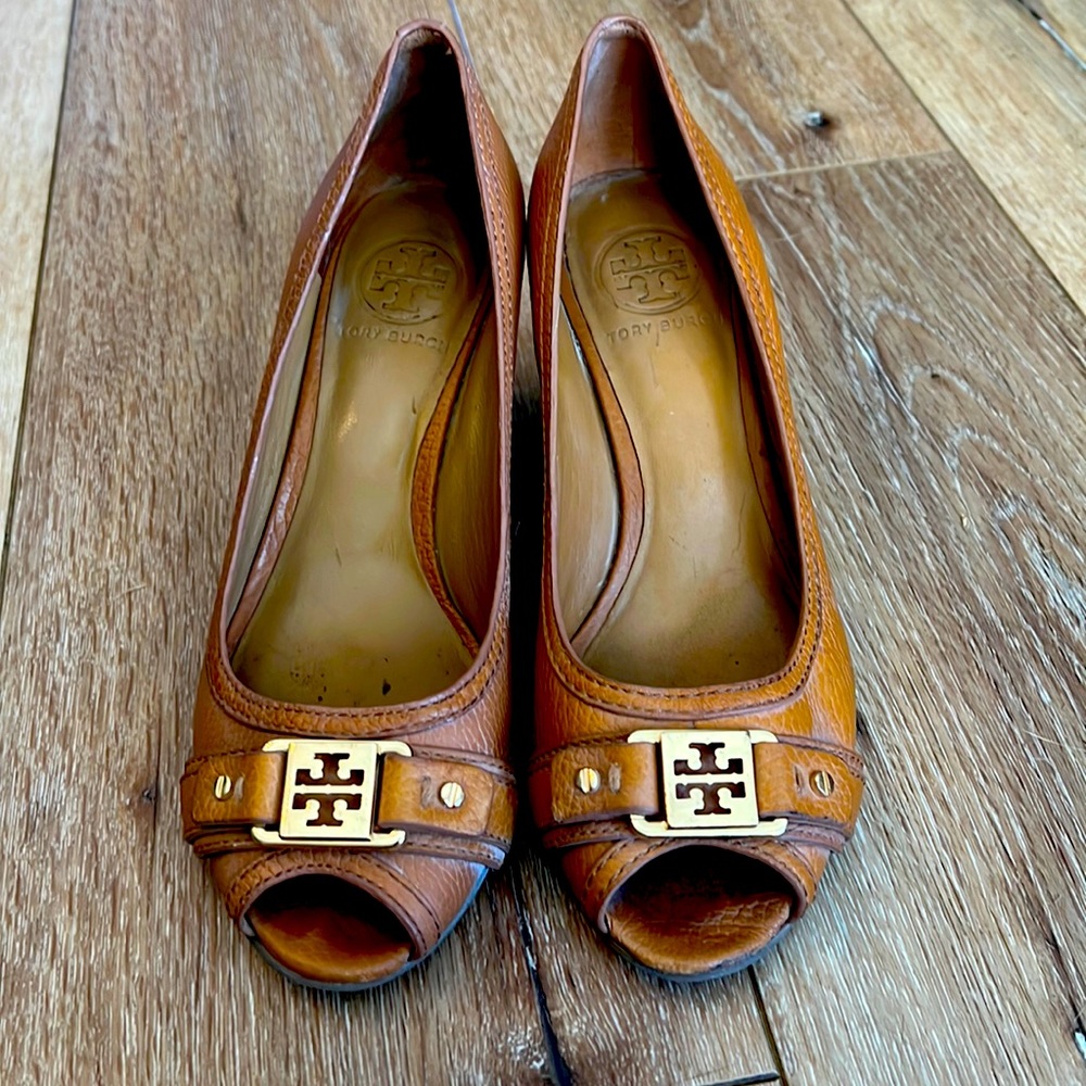 Tory Burch leather wedges size 8